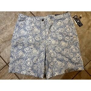 Kim Rogers Shorts Women's Blue White Super Stretch Shorts Size 18 Coastal Vacay
